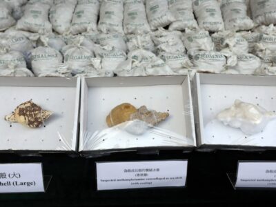 Aduanas de Hong Kong interceptan millonario cargamento de drogas con logos de SEGALMEX