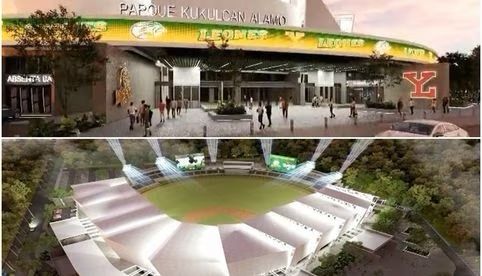 Paseo comercial, bar, palcos, gimnasio: Así es el estadio de beisbol Kukulkán que remodela Sedena en Yucatán