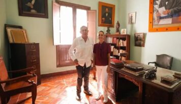 En Michoacán, Sheinbaum se reúne con Cárdenas